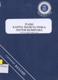 FI 6261 Kapita Selekta Fisika Sistem Kompleks