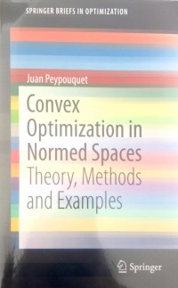 Convex optimization normed spaces: theory, methods, and examples